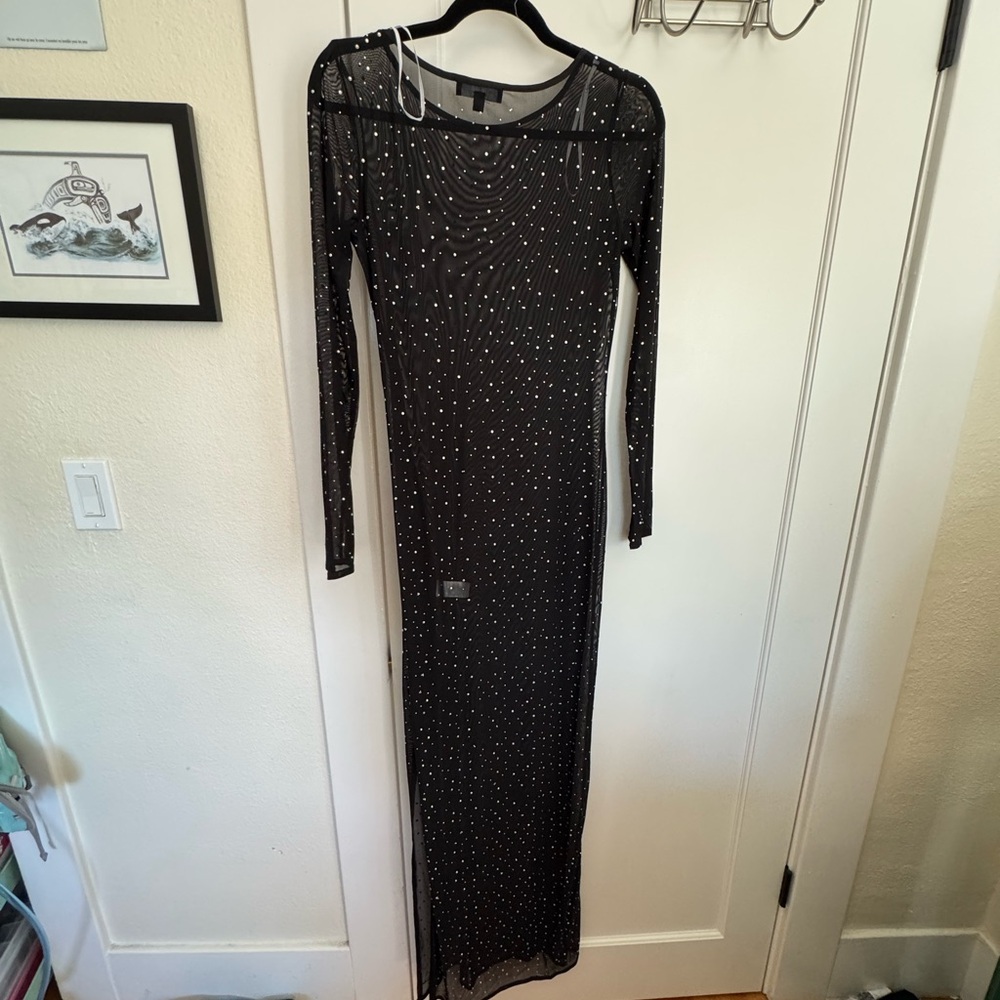 Lulus Black Mesh dress with Rhinestones